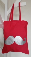 Tote Bag, canvas tas met snor